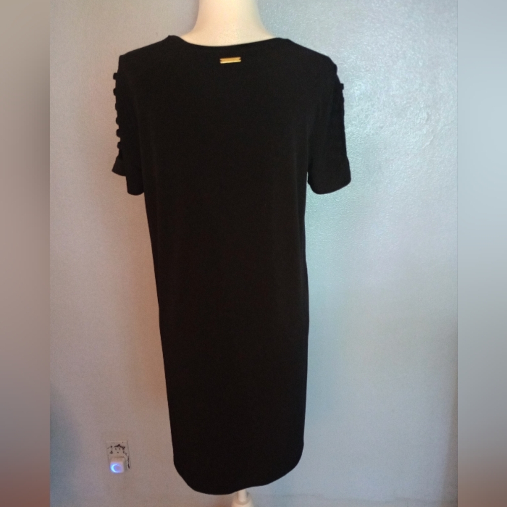 Michael Kors Black Cut Out Ladder Short Sleeve Mini Dress Size M - Picture 3 of 7